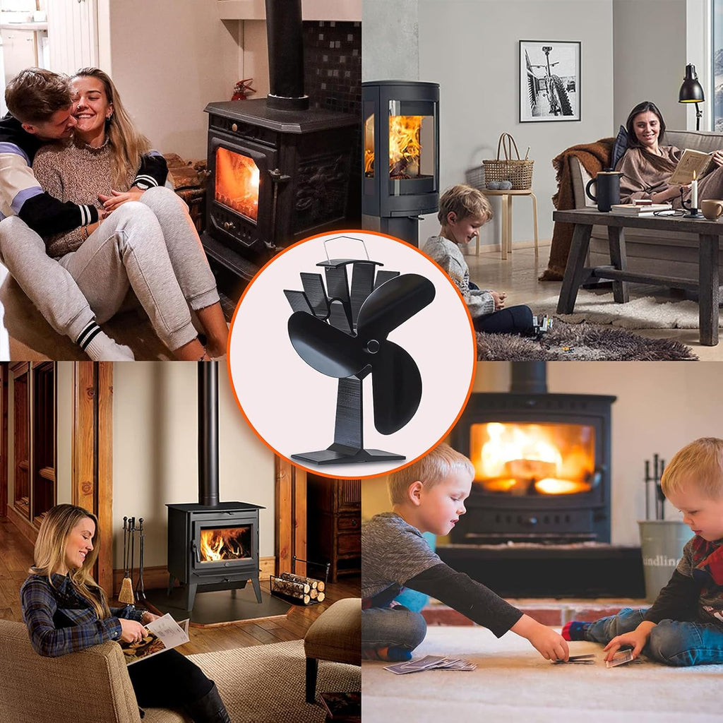 3 Blades Heat Powered Wood Stove Fan Pack of 2 U346