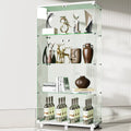 White Two-door Glass Display Cabinet with Locks G540347
