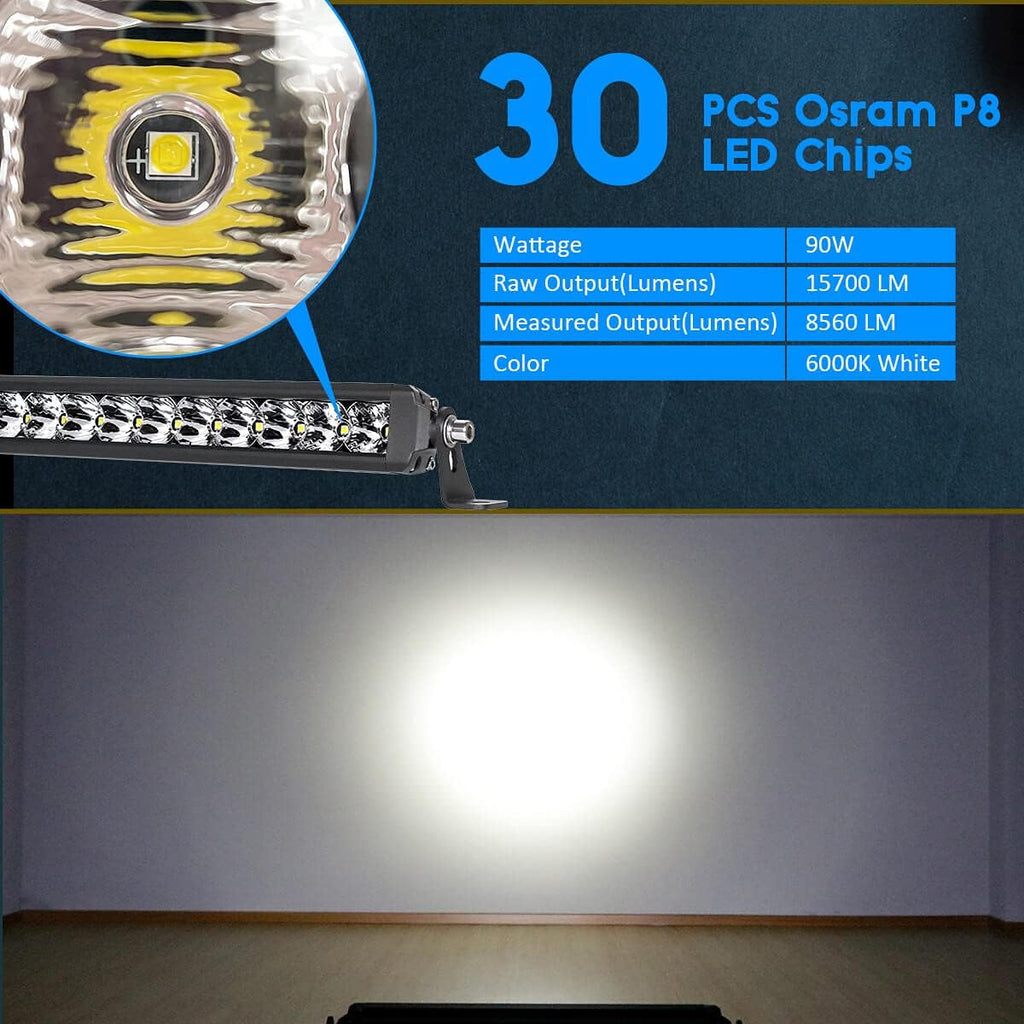30 inch Single Row Spot Flood IP67 Waterproof Off Road Light Bar X536