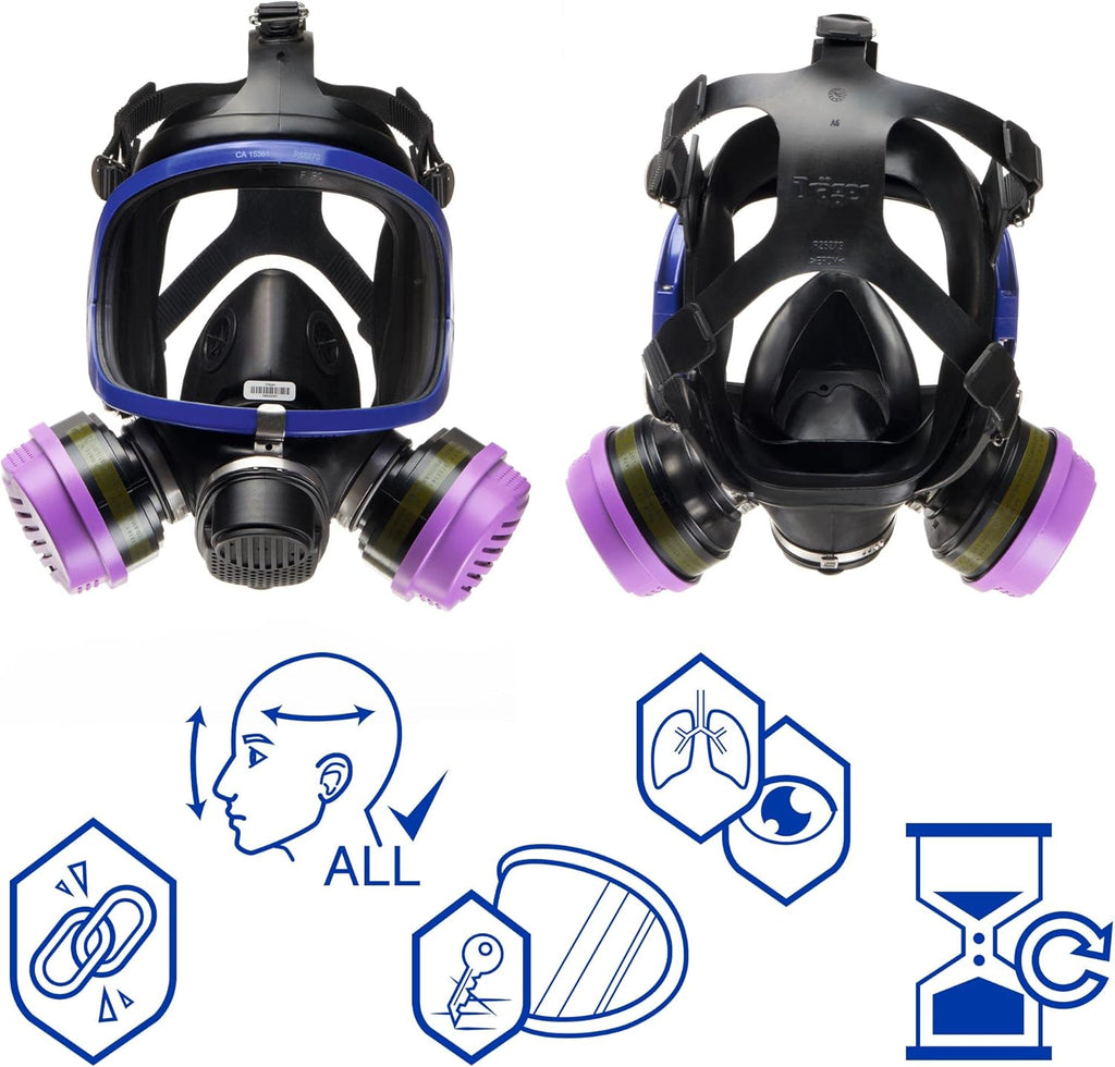 Full-Face Respirator Mask with 2x Combination Cartridge K18112