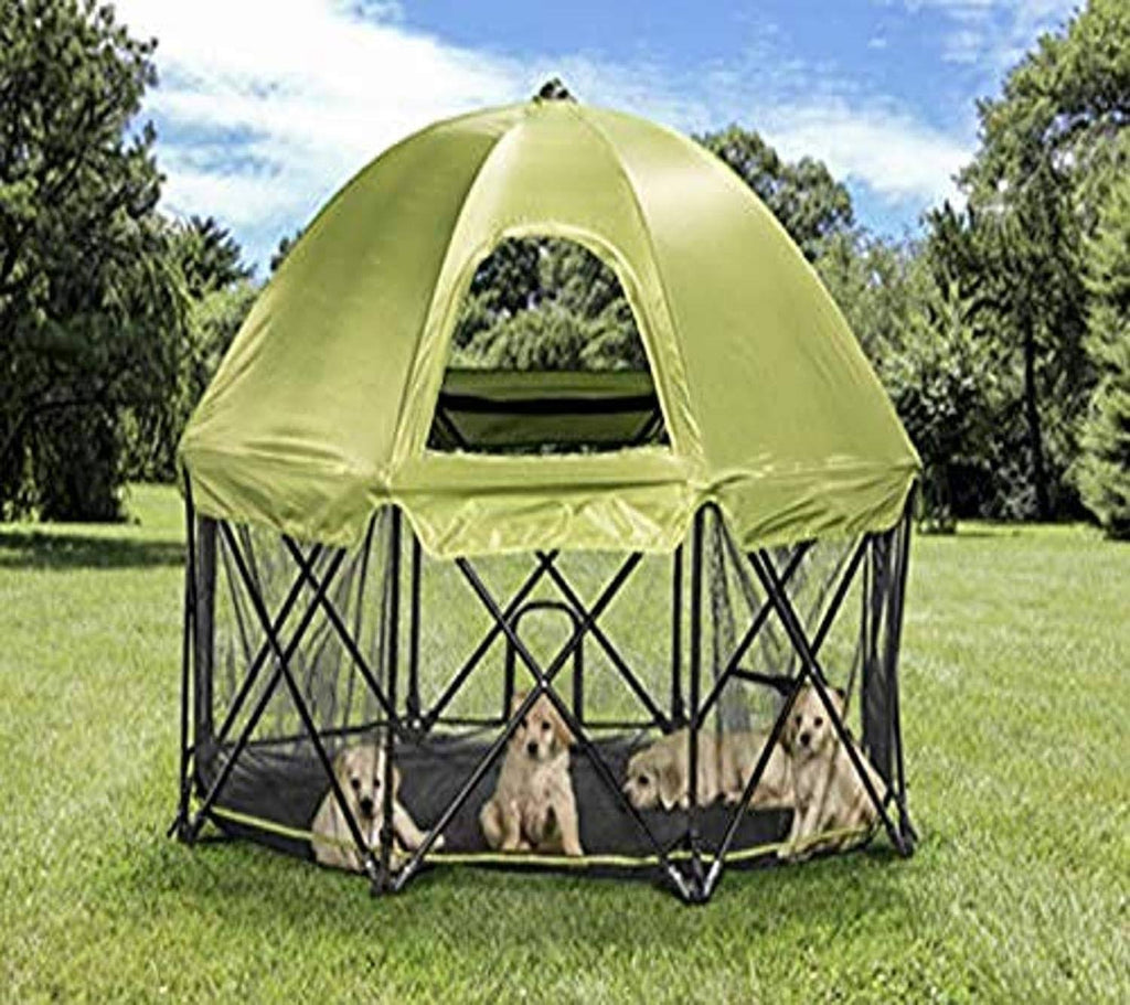 Green Eight Panel Pet Pen with Canopy P95136