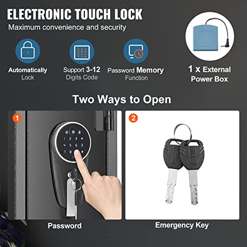 6-8 Rifles Gun Safe with Fingerprint & Digital Keypad Lock L642