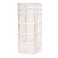 White 6-Tier Clear Plastic Storage Drawer Tower S451264