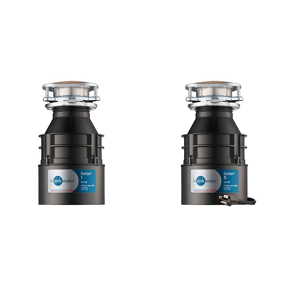 Black 1/3 HP Continuous Feed Garbage Disposal, Black 1/2 HP Continuous Feed Garbage Disposal G8052