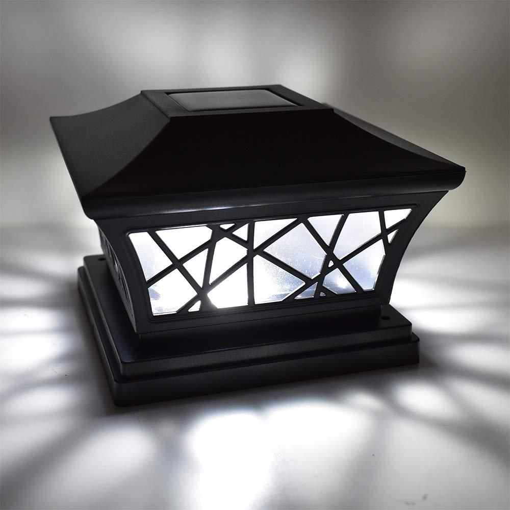 8 Pack Bronze Solar Post Light Frosted Lens SMD LED Square V628