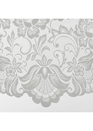 Ivory Embroidered Floral Lace Window Curtain Swag Pair 72" x 32" D561210