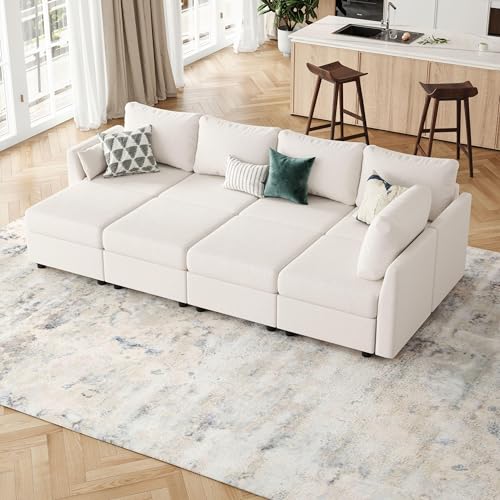 Light Grey 8 Seat U Shaped Sectional Sofa with Storage F4411