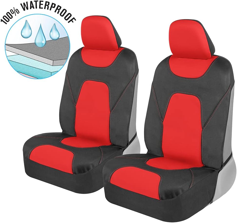 Pink Two-Tone Waterproof Neoprene Car Seat Covers Set of 2 Q823110