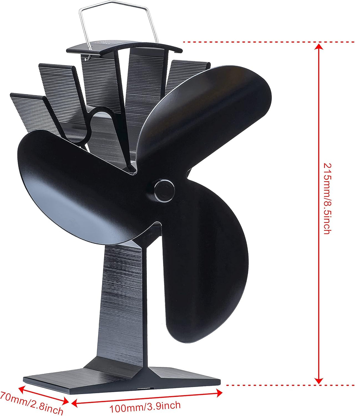3 Blades Heat Powered Wood Stove Fan Pack of 2 U346