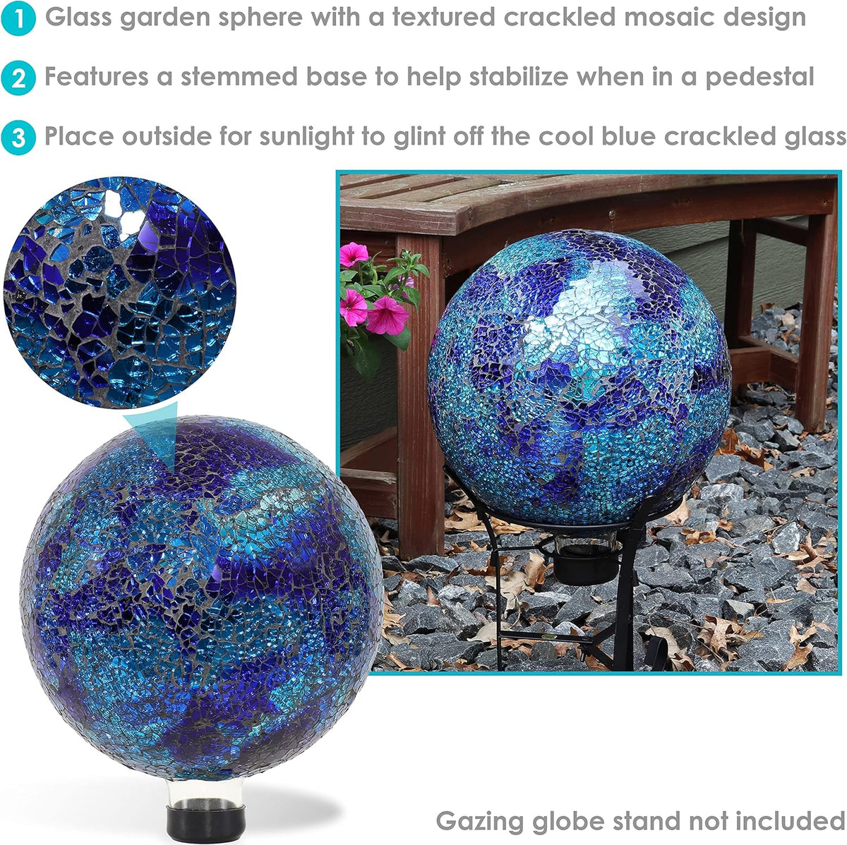 Crackled Glass Gazing Globe Q1440