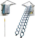 Attic Ladder 12 Steps Pull Down Folding Extension Loft Stair, Carbon Steel, 31.5 x 35.4 Inch, 9.8ft Height S63713