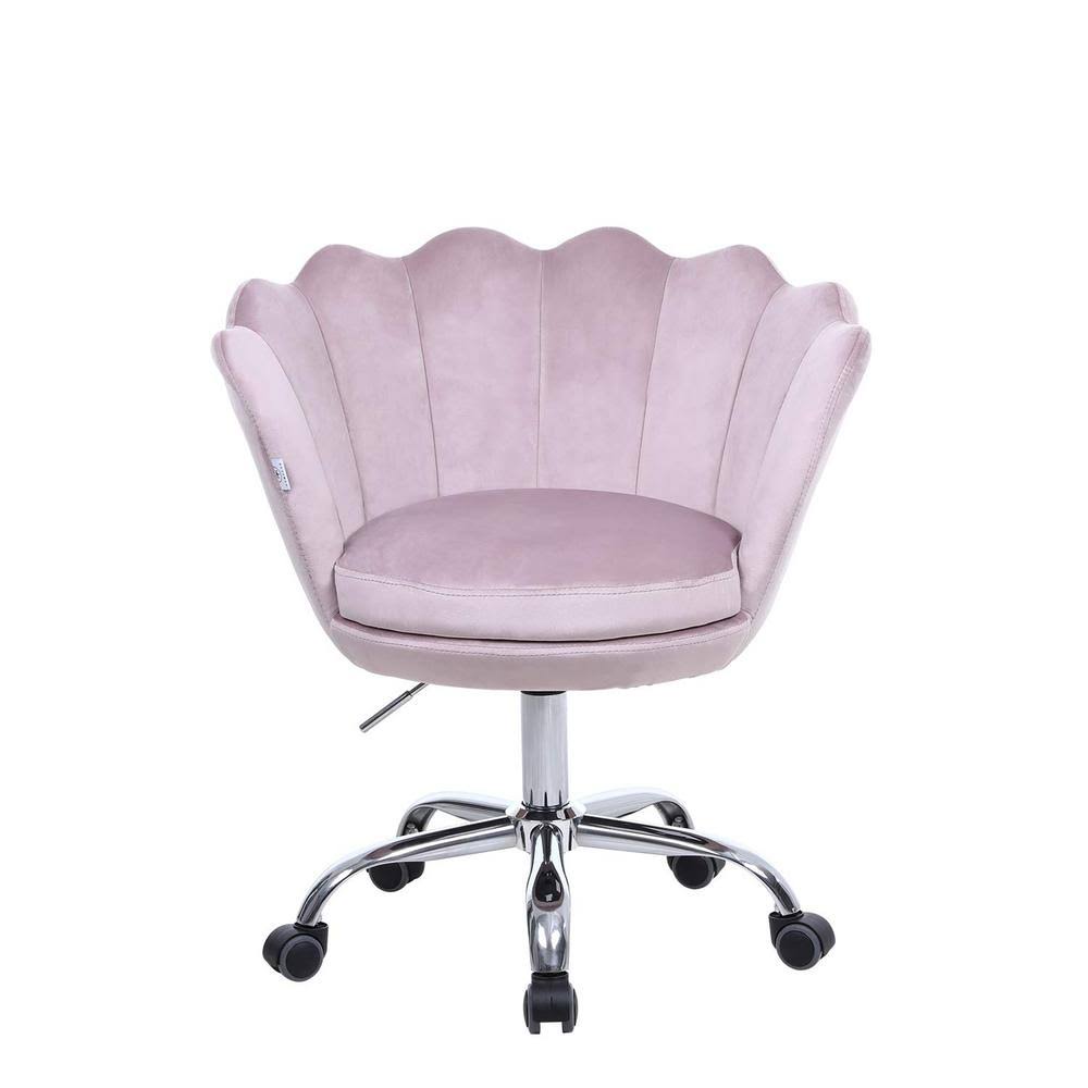 Pink Upholstery Task Chair with Adjustable Height N7349