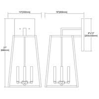 4-Light Charcoal Sconce with Seedy Glass M45207