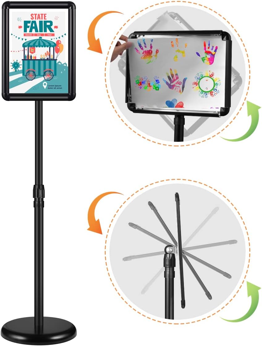 2 Pack Adjustable Sign Stand 8.5x11 Inch Black P668