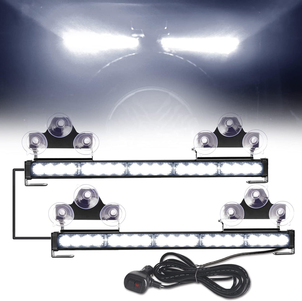 2 in 1 Emergency Flashing LED Traffic Advisor Strobe Light Bar Amber/White A279