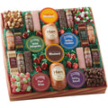 Assorted Holiday Treats with Ham Summer Sausages, Chocolates, Cheese Bars and Logs, and Candy U921562