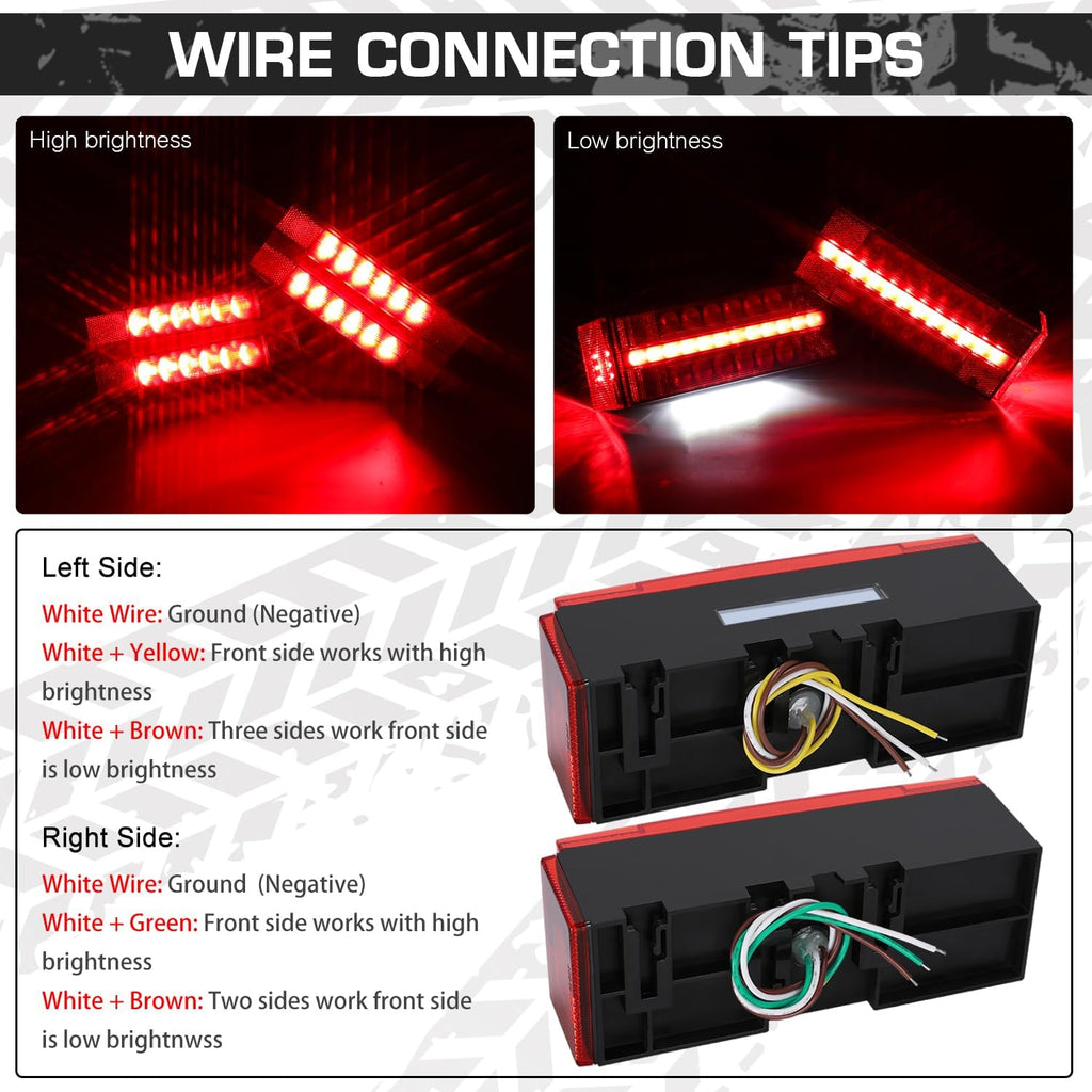 LED Submersible Rectangular Trailer Tail Light Kit U2291
