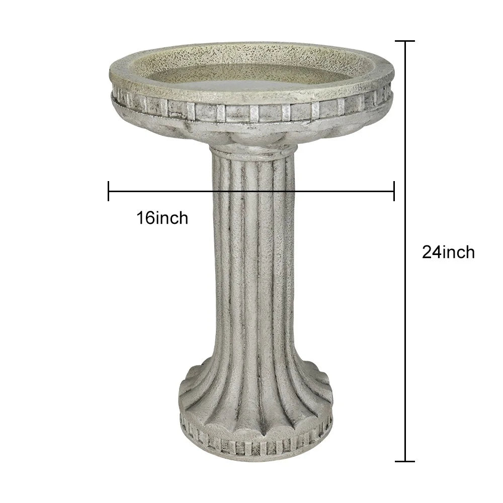 24" Concrete Bird Bath Q386