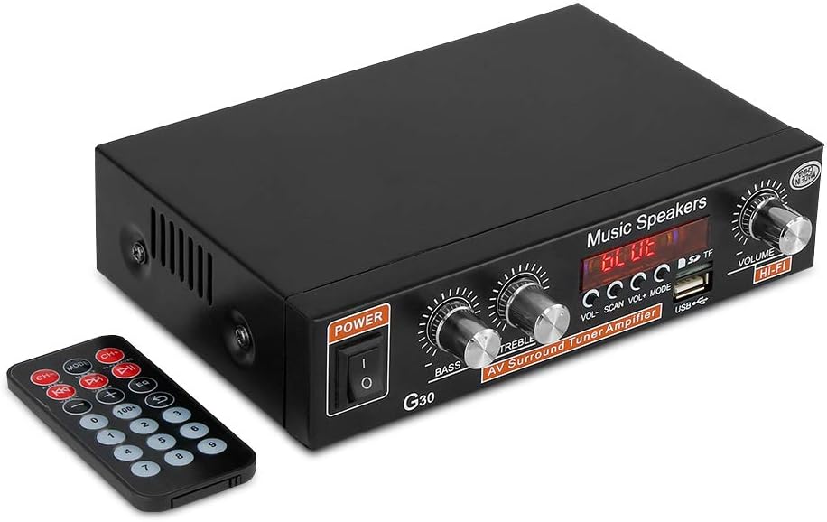2 x 45W Mini Hi-Fi Amplifier Dual Channel Stereo with Bass and Treble Control W7352