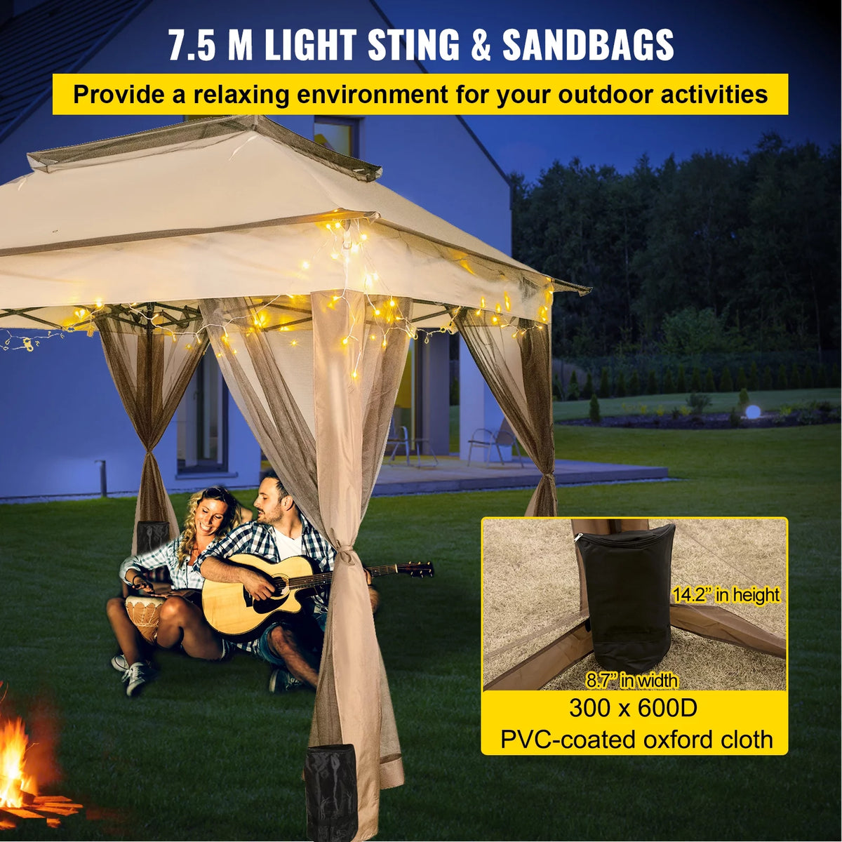 10x10ft Outdoor Canopy Gazebo with Netting I288