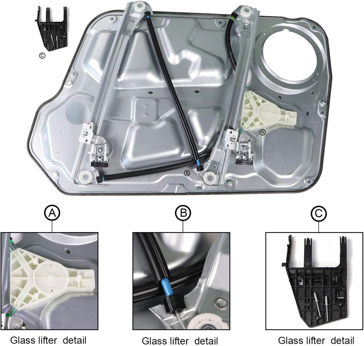Front Passenger Side Power Window Regulator for Hyundai Sonata 2006-2010, Pack of 2 Y317258