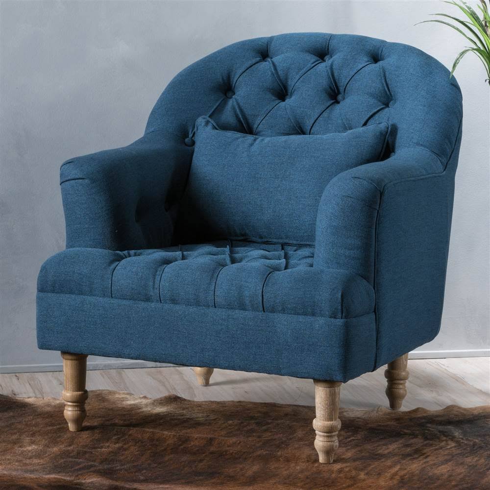 Tufted Club Chair in Dark Blue Q4932