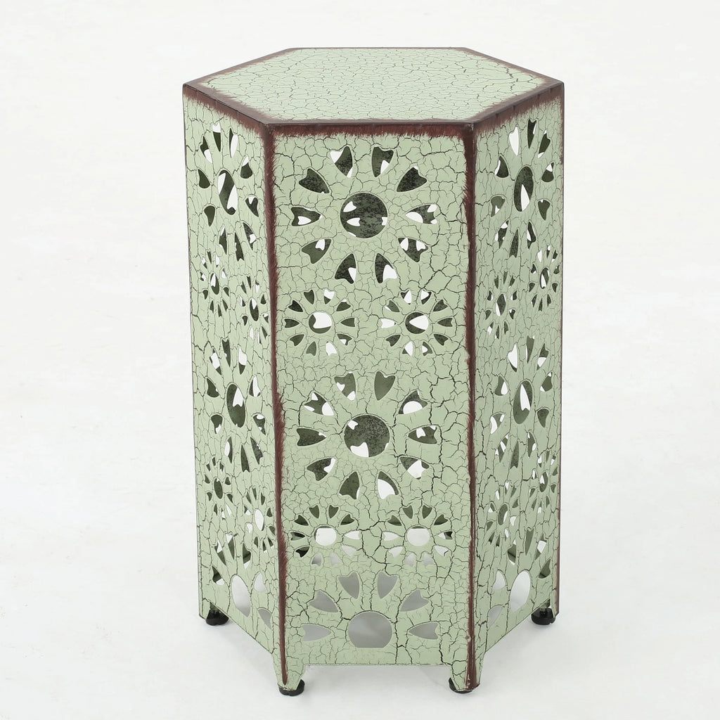 12 Inch and 14 Inch Iron Side Table Set S40868