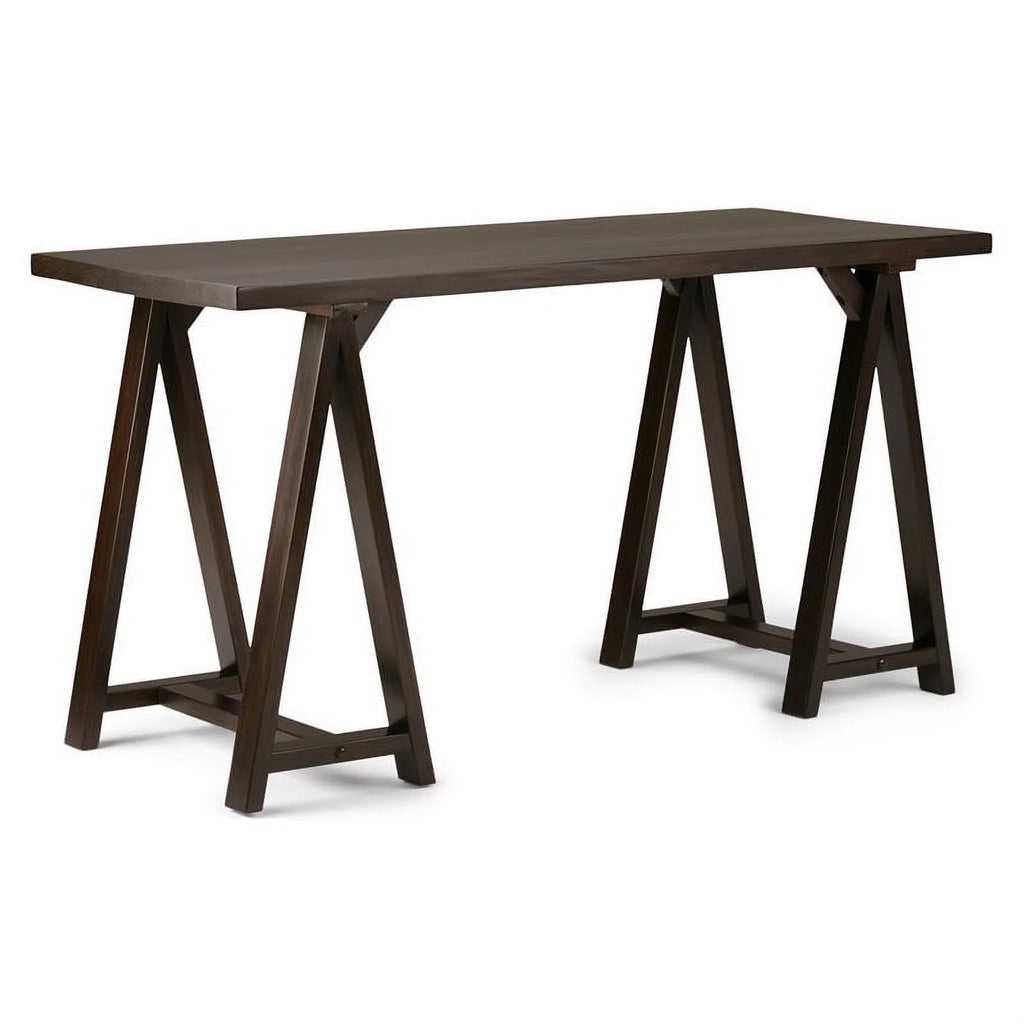 Solid Wood Writing Desk in Dark Chestnut Brown U5560