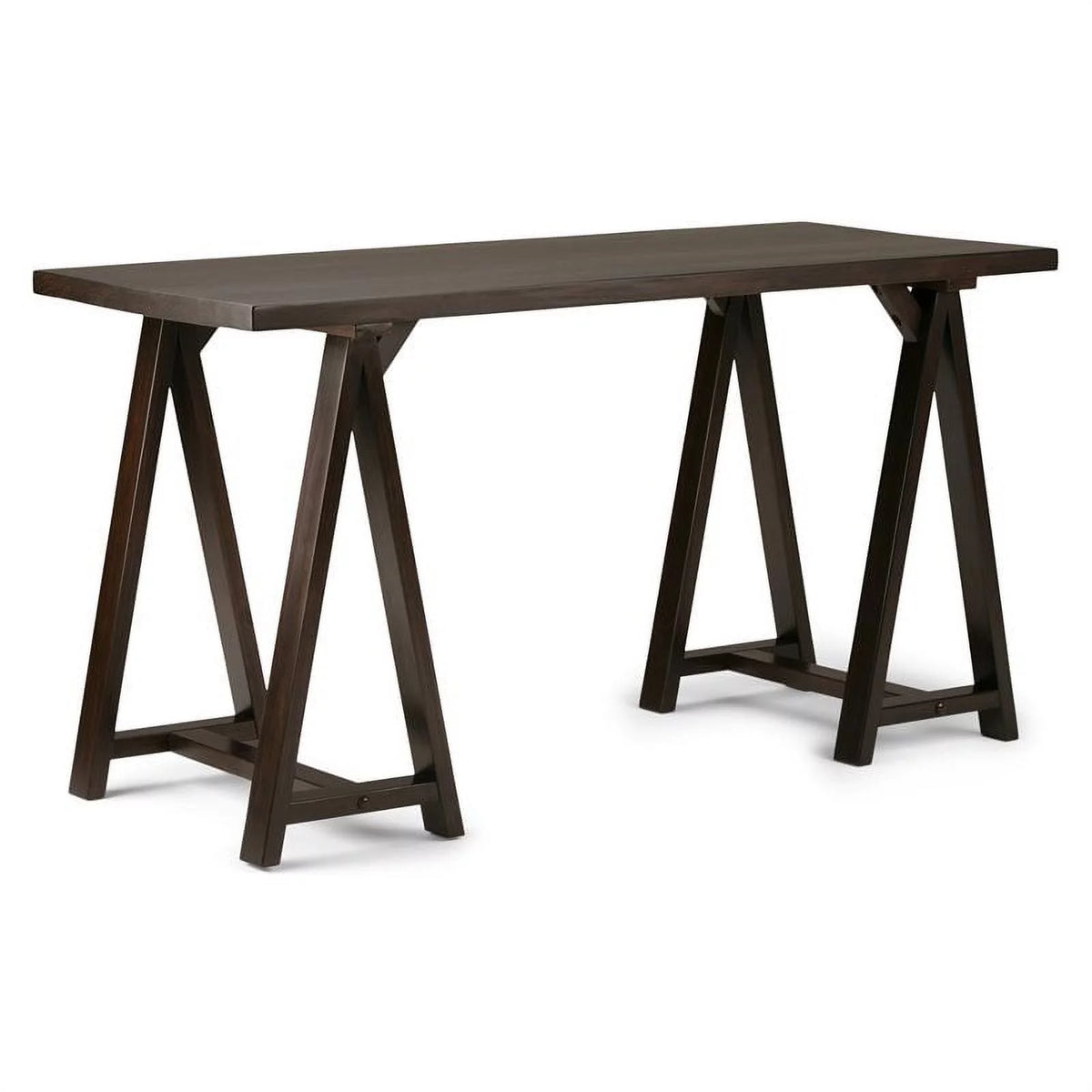 Solid Wood Writing Desk in Dark Chestnut Brown U5560