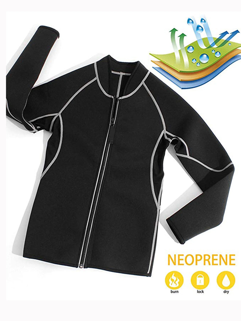 Women's Neoprene Sauna Vest Waist Trainer Corset Long Sleeves Gym Hot Sweat Suit Workout Body Shaper C686