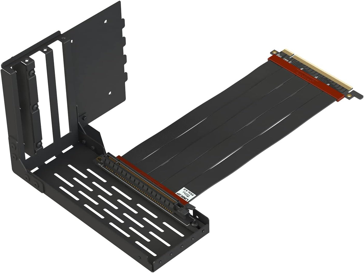 Vertical GPU Mount Bracket with Ultra PCIe 4.0 X16 Gen4 Riser Cable 25cm Black H50756