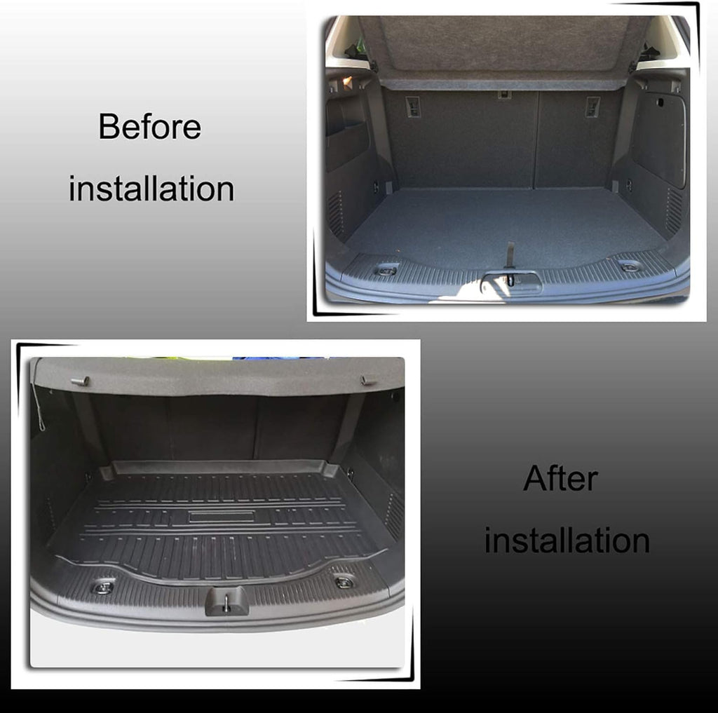 Cargo Liner Trunk Mat Cargo Tray Black Pack of 2 D511