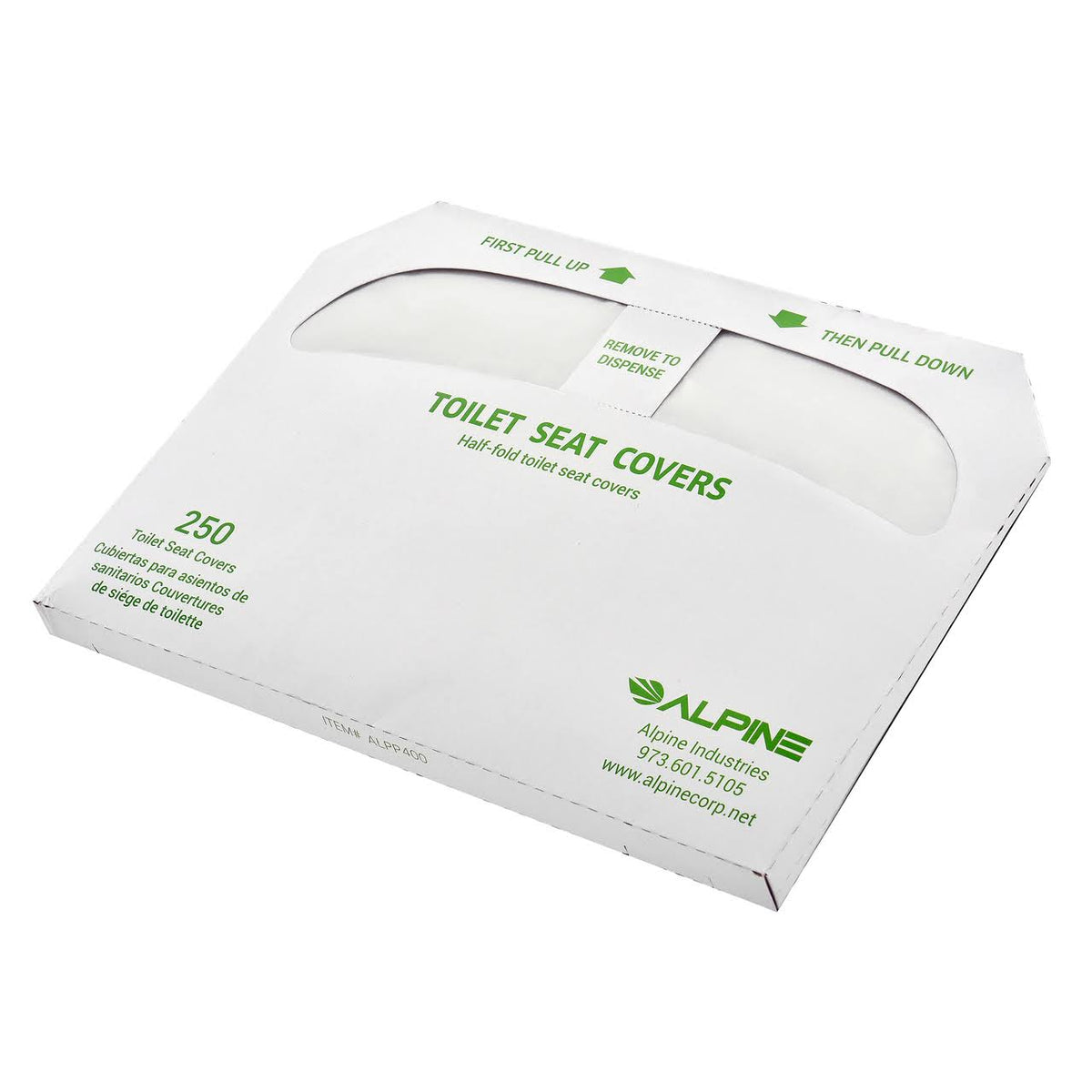 White Flushable Half-Fold Toilet Seat Covers 250 Sheets per Pack 20-Pack P537916