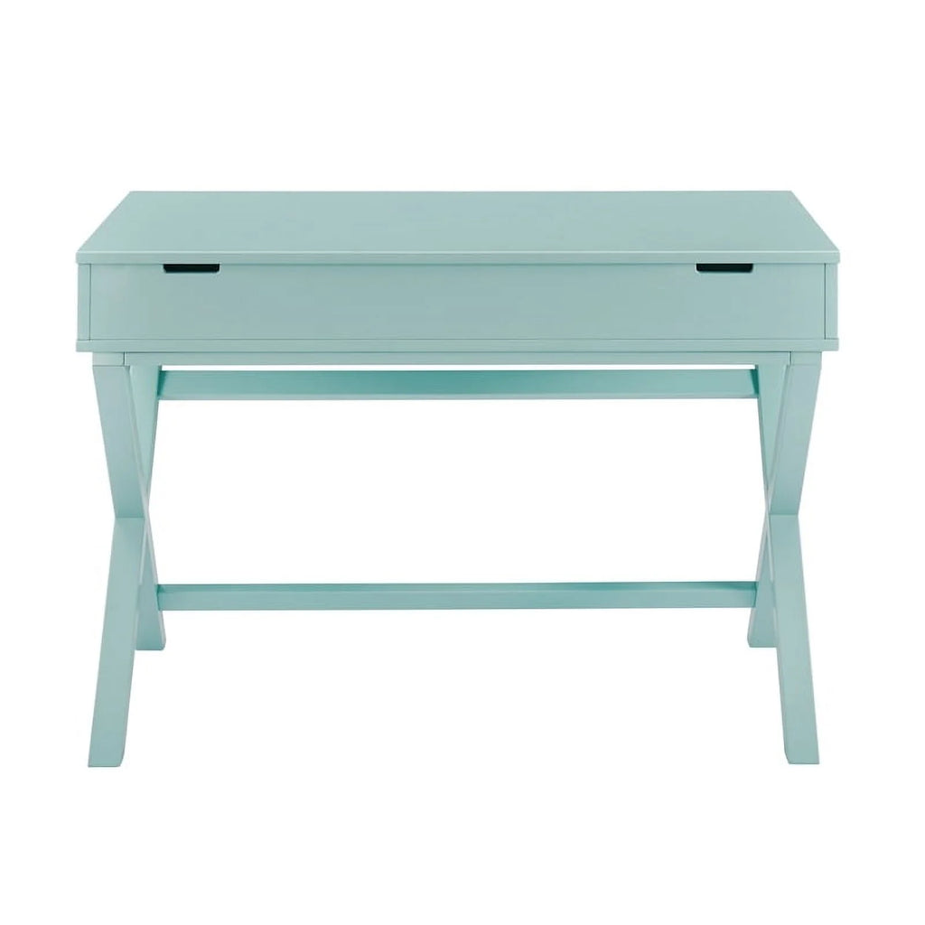 Turquoise Blue Wood Lift Top Desk U502