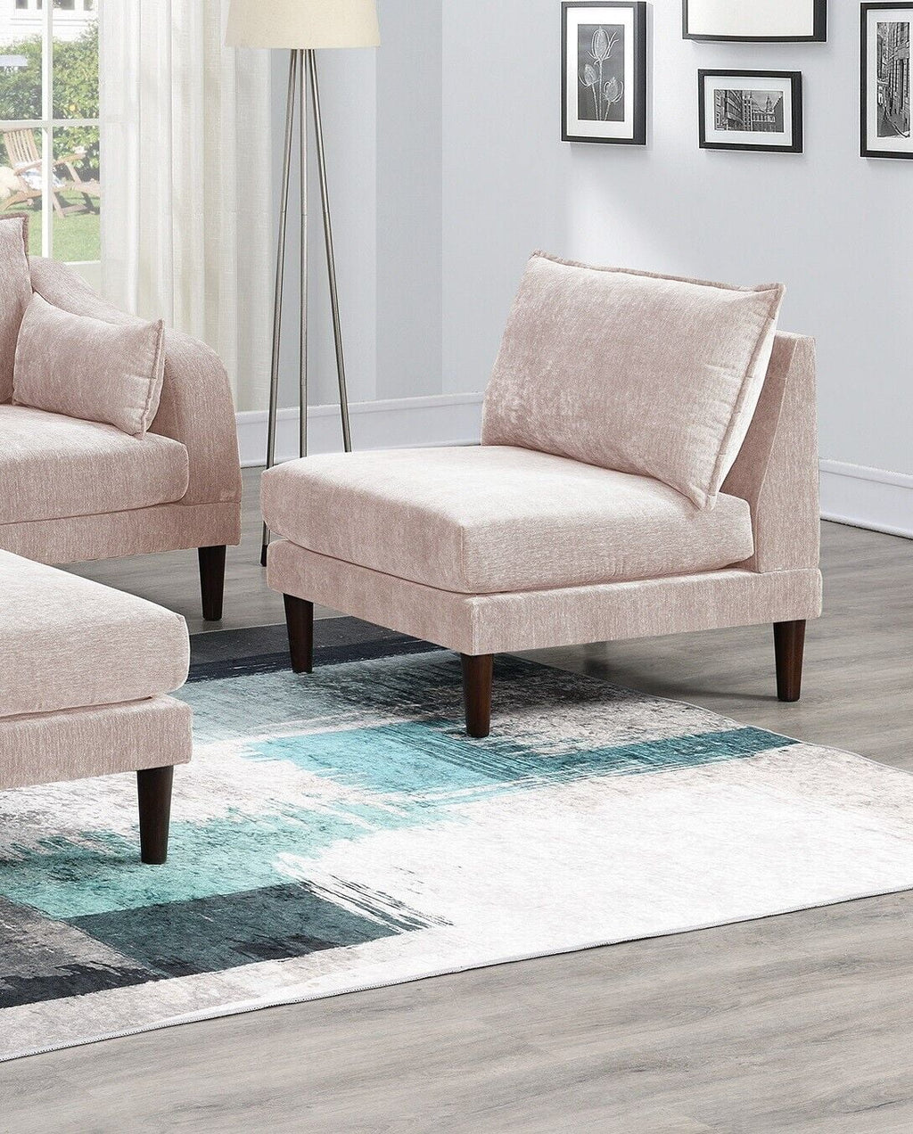 5pc Modular Sofa Set with Armless Chair Corner Wedge Ottoman J4902