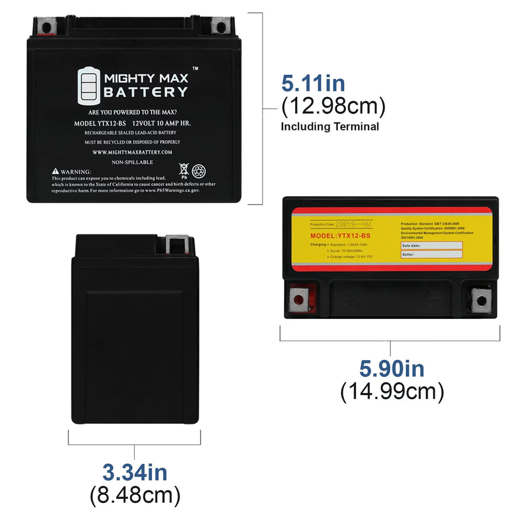 12 Volt 180 Power Sports Battery L40517