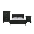 Queen Panel 3PC Bedroom Set in Black F6739