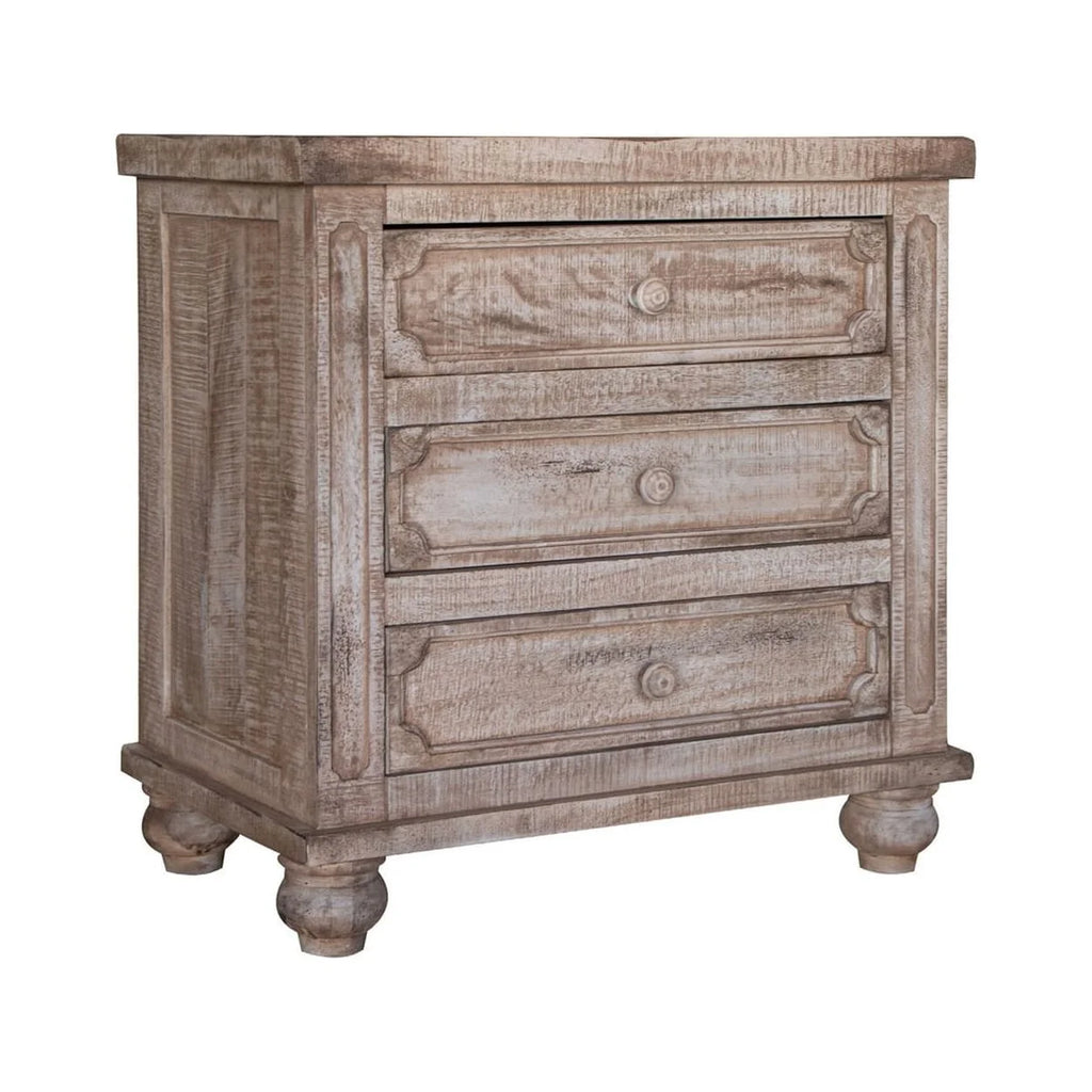31 Inch Mango Wood 3 Drawer Nightstand U67922