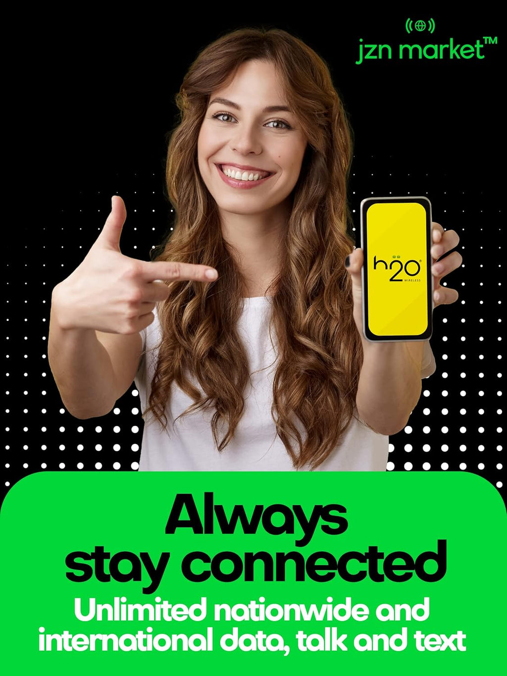 SIM Card with Unlimited Data & International Talk & Text and 6GB High-Speed 4G LTE/5G Data Coverage (90-Day Plan) N534639