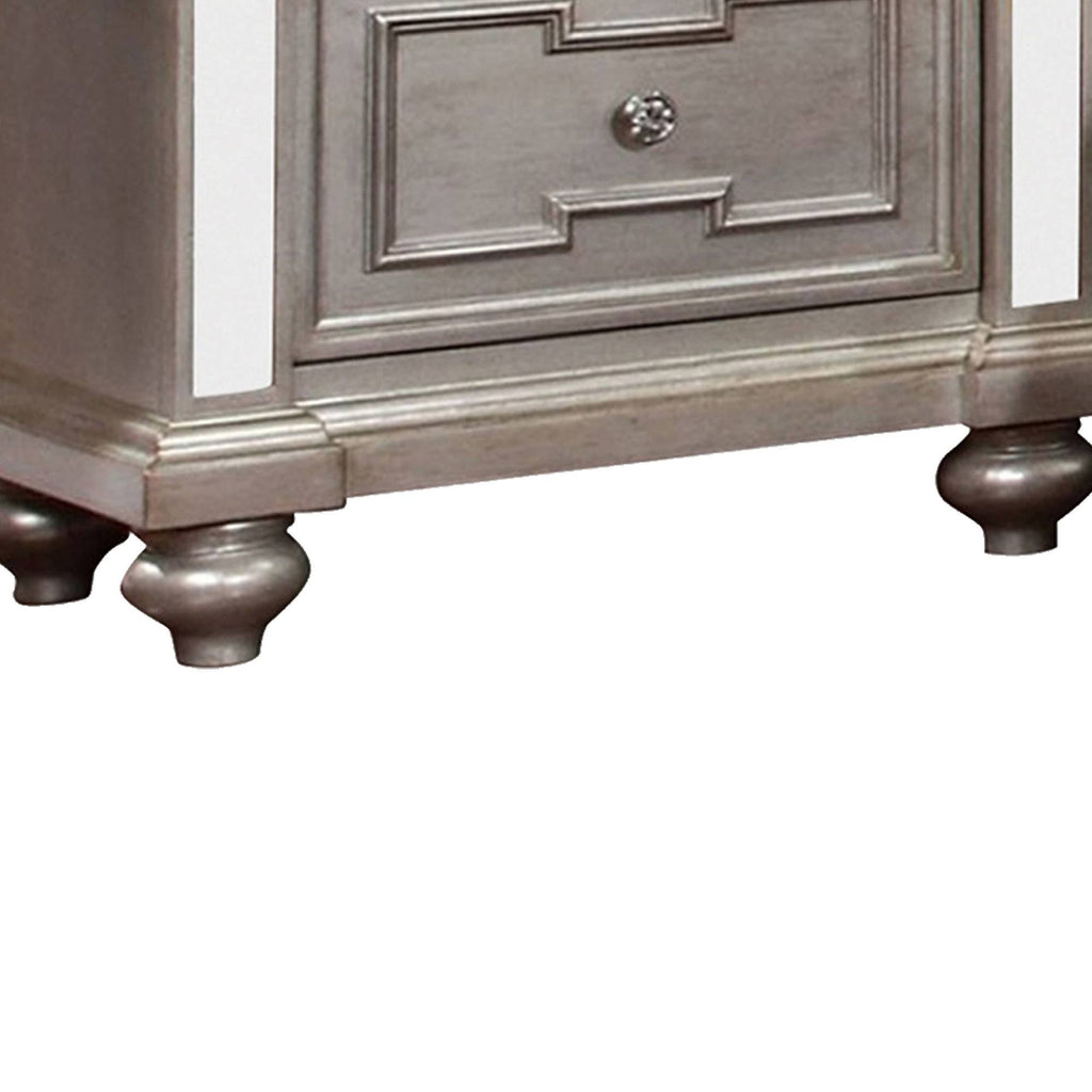 Silver Contemporary Night Stand S485695