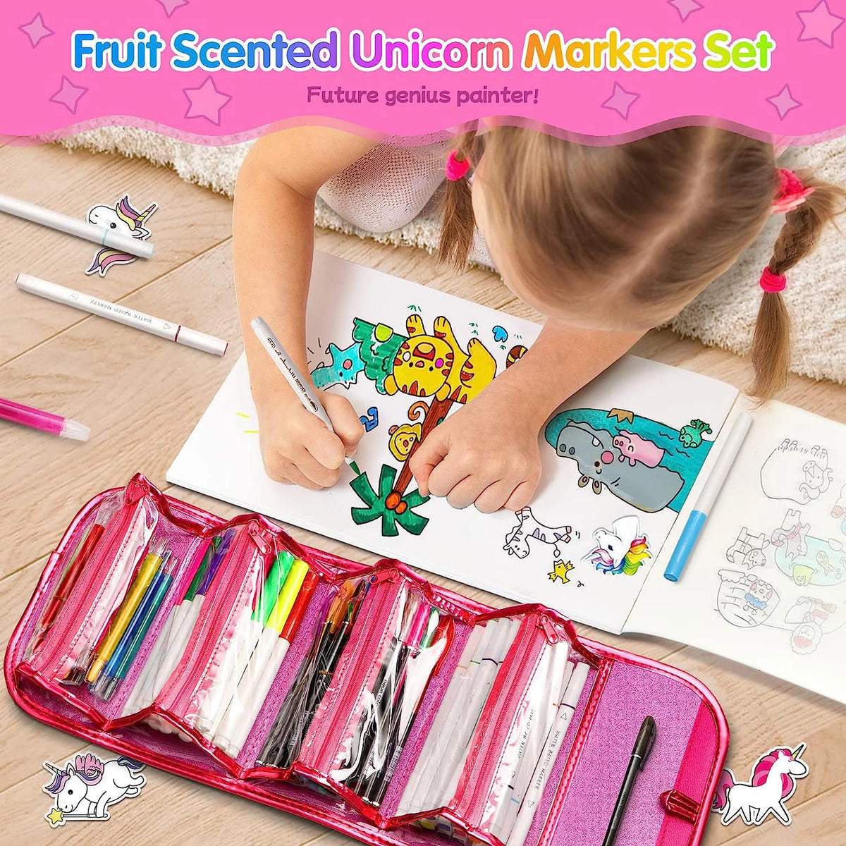 Fruit Scented Markers Set with Stickers X792225