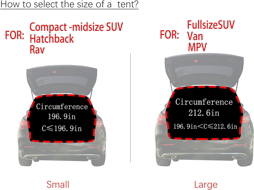 Black Waterproof 3000MM Tailgate Shade Tent for SUV Van X4747