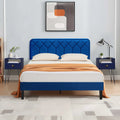 Blue 3-Piece Queen Bedroom Set with Nightstand Set of 2 W369