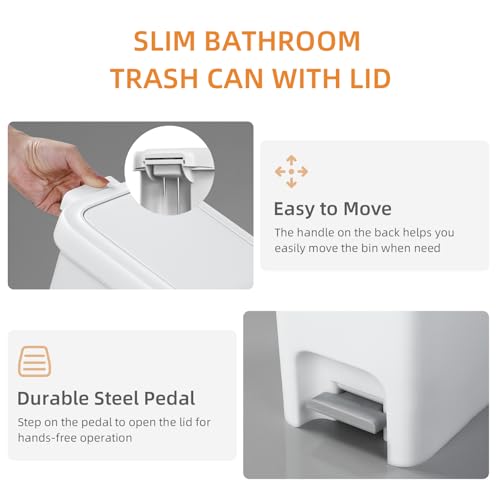 5.7 Gallon Step Trash Can with Lid J730