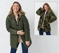 Reversible Faux Fur and Water Resistant Jacket, Size 3X, Olive/Camo N8533