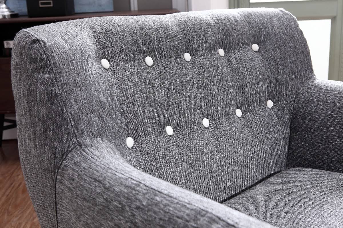 Grey and White Fabric Accent Chair G38784