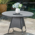 Grey Wicker Round Dining Table P8494