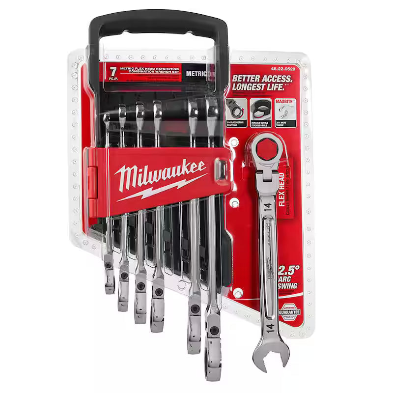 17-Piece Flex-Head Ratcheting Combination Wrench Set Metric A516579