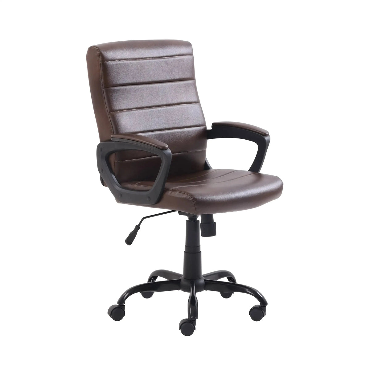 Brown Bonded Leather Office Chair with Arms D53702