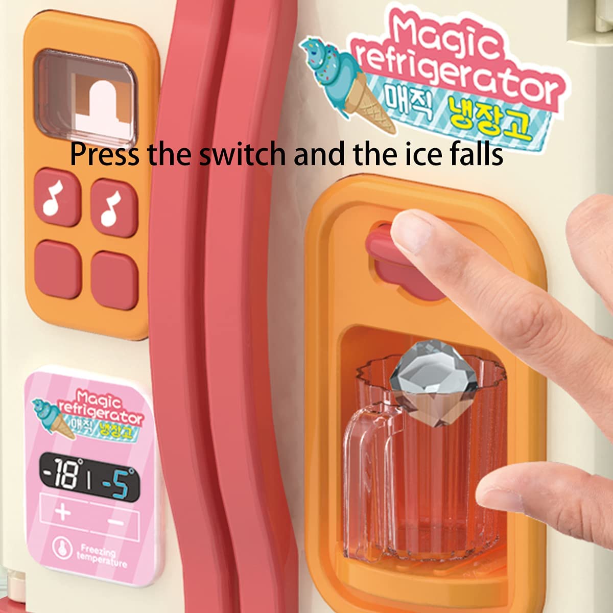 39 PCS Kids Kitchen Toy Refrigerator (Red) L508253